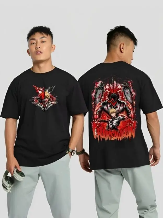 CLOFLIX  Men Printed Round Neck Cotton Blend Black T-Shirt