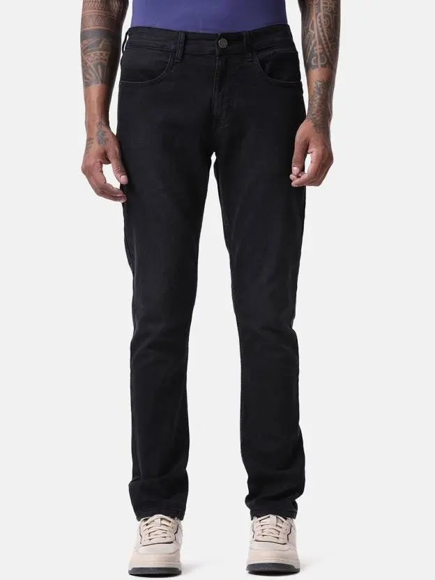 WROGN  Men Slim Mid Rise Black Jeans