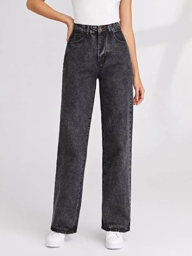 KOTTY  Women Regular High Rise Black Jeans