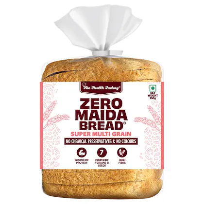 The Health Factory Simply Multigrain Zero Maida Bread 250 g (Pack)