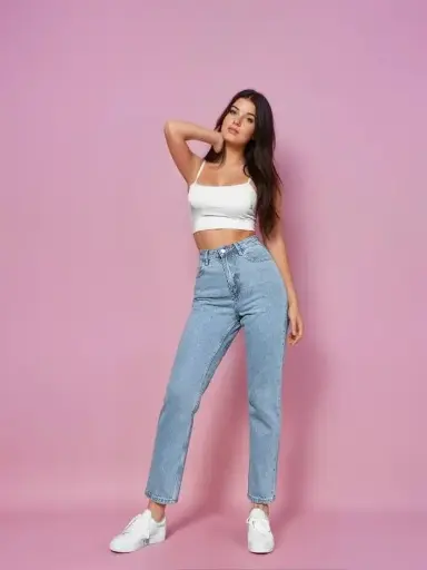 KOTTY  Women Slim High Rise Light Blue Jeans