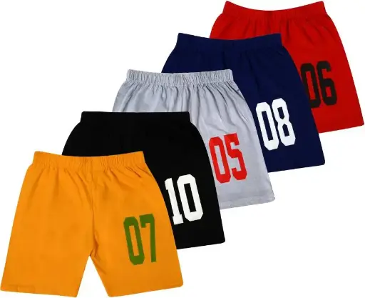 Fasla  Short For Boys Casual Printed, Solid Pure Cotton  (Multicolor, Pack of 5)