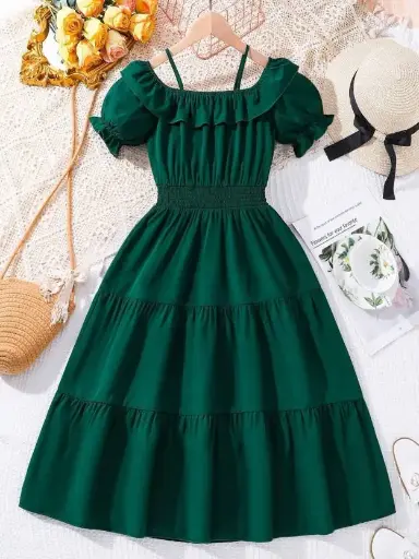 Ethit  Girls Midi/Knee Length Casual Dress