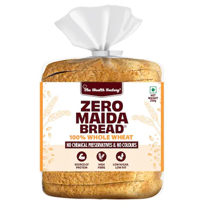 The Health Factory Simply Whole Wheat Zero Maida Bread 250 g (Pack)